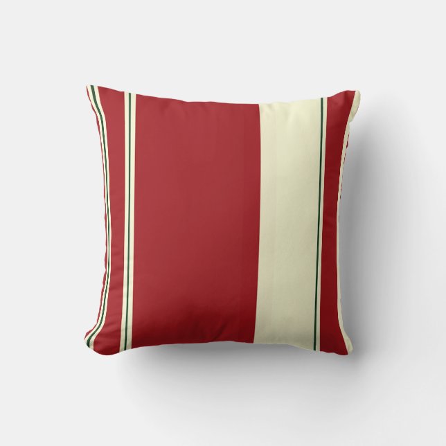 Christmas Stripes-7-Sq Throw Pillow (Front)
