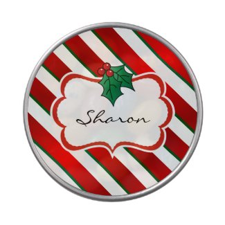 Christmas Stripes and Holly | DIY Text Jelly Belly Candy Tin