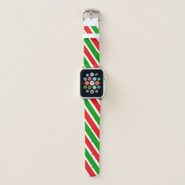 Christmas Stripes Apple Watch Band (Front)