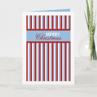Christmas Stripes blue Christmas Card
