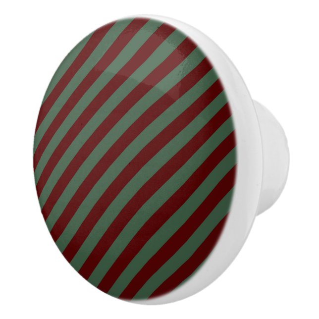 Christmas Stripes Ceramic Knob (Right)