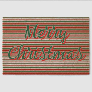 Christmas Stripes Design Coir Door Mat