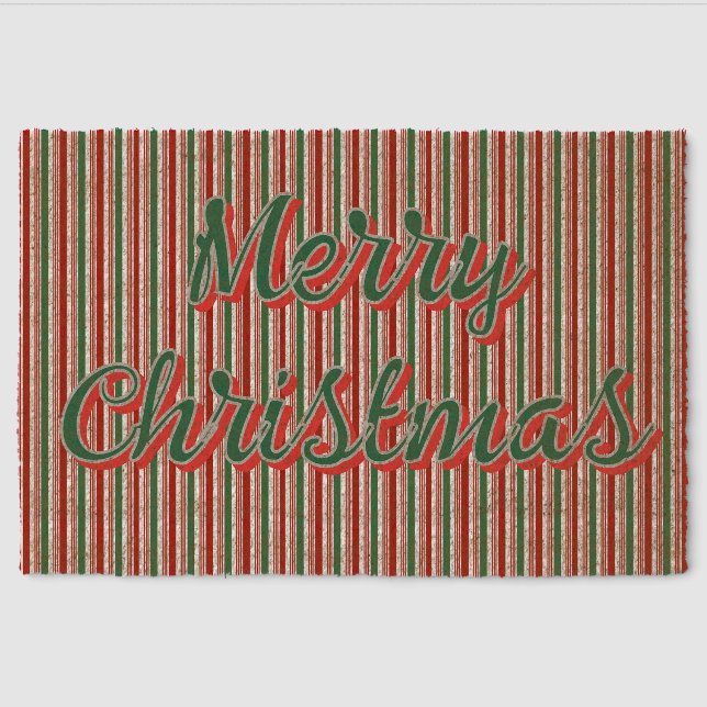 Christmas Stripes Design Coir Door Mat (Front)
