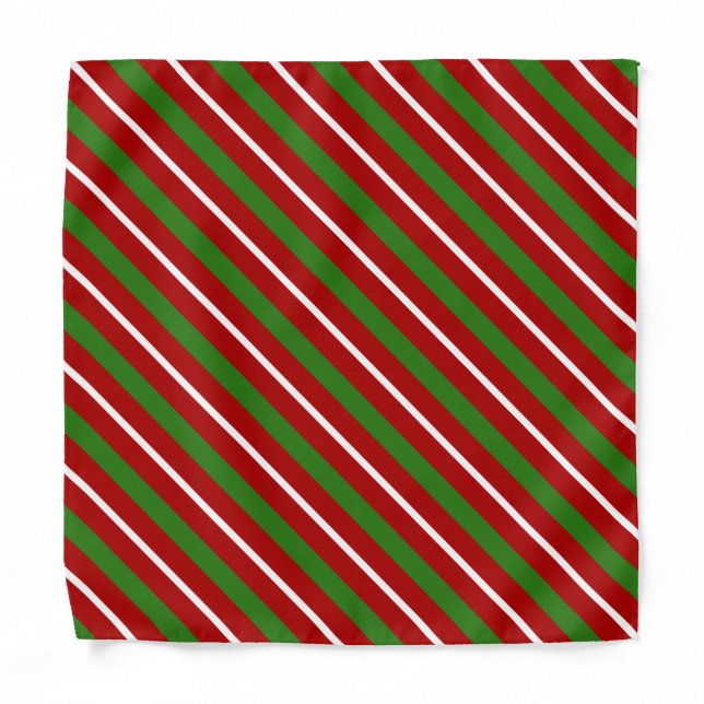 Christmas Stripes diagonal Bandana 3 (Front)
