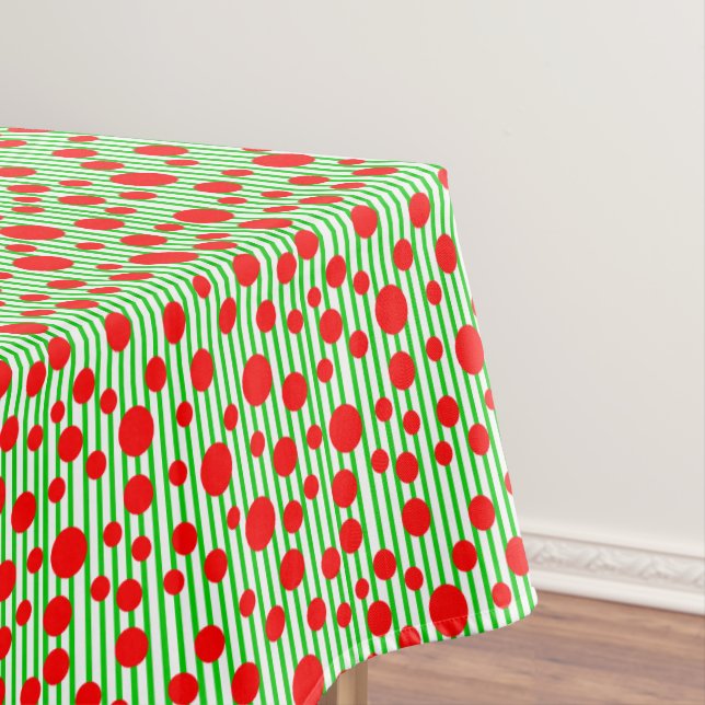 Christmas Stripes & Dots Tablecloth (In Situ)