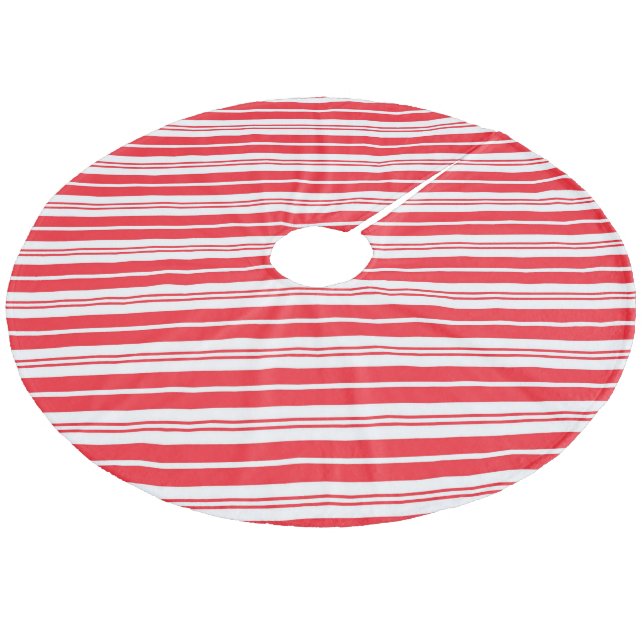 Christmas Stripes Fleece Tree Skirt (Angled)
