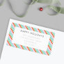 Christmas Stripes | Modern Colorful Return Address Label
