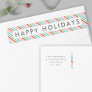 Christmas Stripes | Modern Colorful Return Address Wrap Around Label