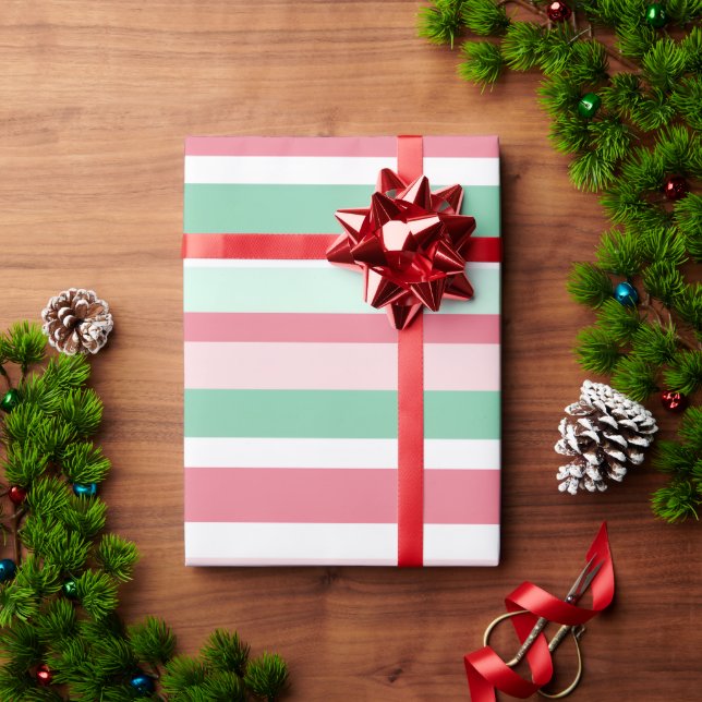 Christmas Stripes Pattern Wrapping Paper (Holiday Gift)