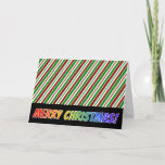 [ Thumbnail: Christmas Stripes, Rainbow "Merry Christmas!" Card ]