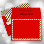 Christmas Stripes Red Holiday Envelope<br><div class="desc">Red,  white and green stripes border the outside and line the inside of these these red A7 envelopes and feature your FREE return address and Merry Christmas on the back flap. Fits a 5" x 7" invitation or change to the size you need.</div>