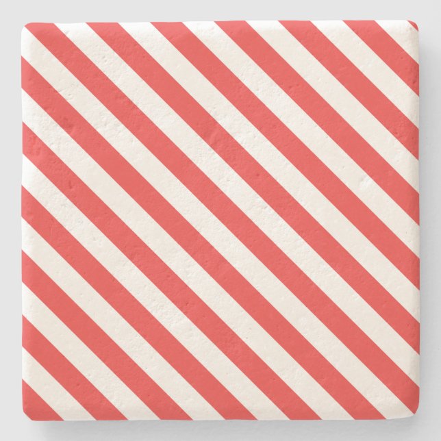 Christmas Stripes Square Coaster (Front)