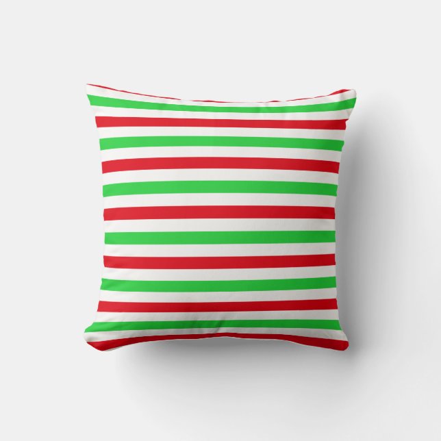 Christmas Stripes Throw Pllow 2 Throw Pillow (Front)