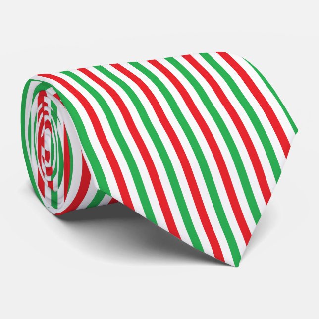 Christmas Stripes Tie (Rolled)