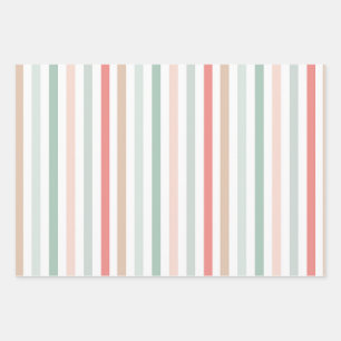 Christmas Stripes Wrapping Paper Sheets
