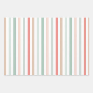 Christmas Stripes Wrapping Paper Sheets