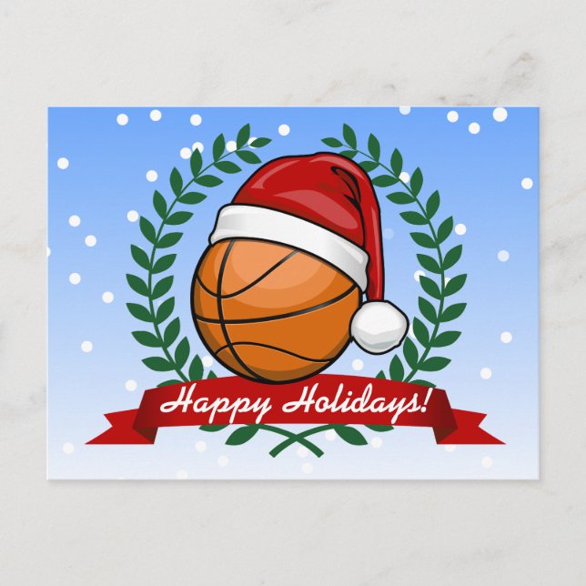 Christmas Style Basketball Holiday Postcard (Front)