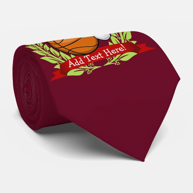 Christmas Style Basketball Neck Tie (Rolled)