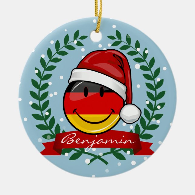 Christmas Style German Flag Ceramic Ornament (Front)