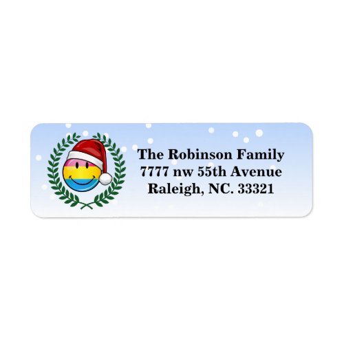 Christmas Style Pansexual Pride Flag Label