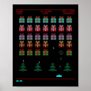 Christmas Style Retro Video Game Poster