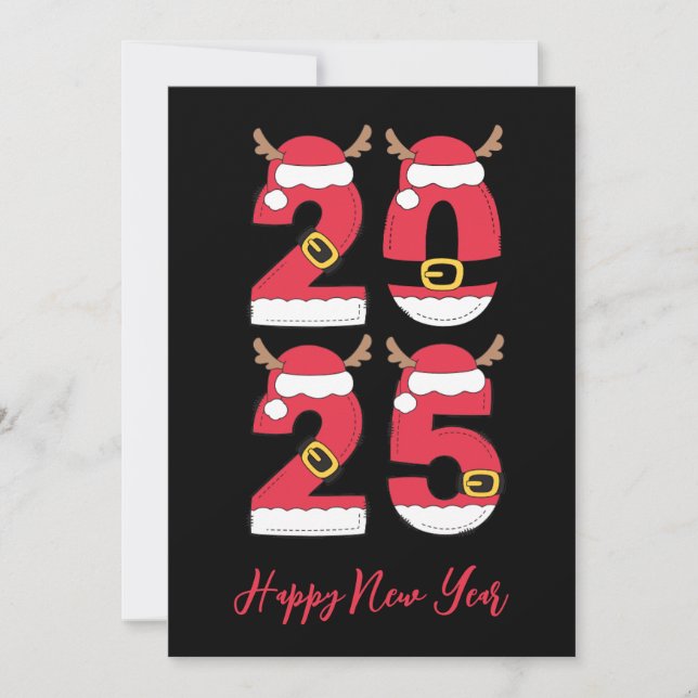 Christmas style simple happy new years cards 2025 (Front)