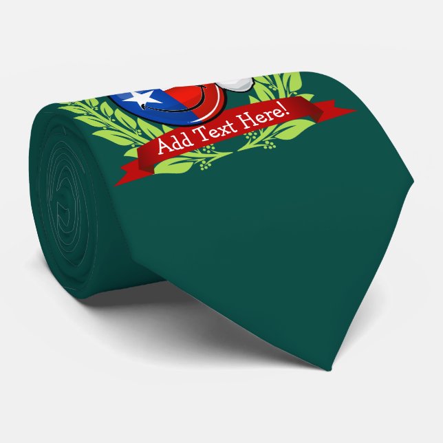 Christmas Style Smiling Texas Flag Tie (Rolled)