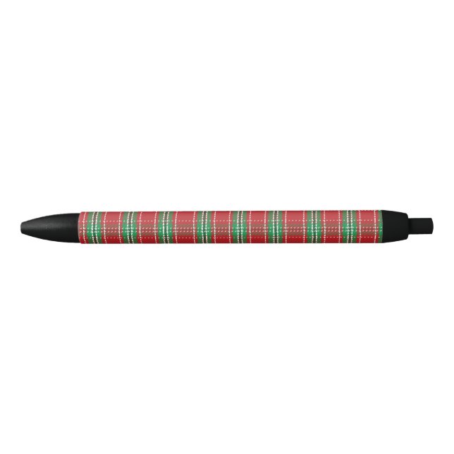 Christmas Stylish Holiday Rustic Red Country Plaid Pen (Front)