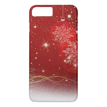 Christmas Stylish Shiny Glitter Sparkles Ornaments Iphone 8 Plus/7 Plus Case by CityHunter at Zazzle