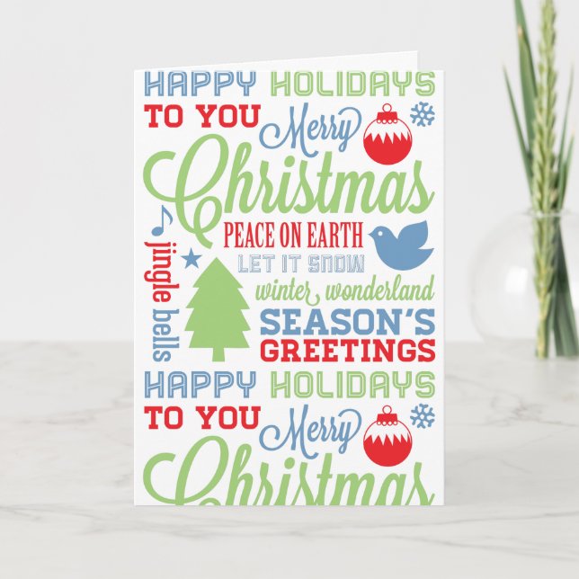 Christmas Subway Art Greeting Card (Front)