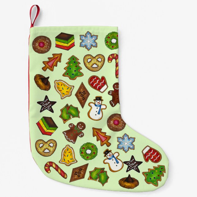 Christmas Sugar Cookie Holiday Cookies Baking Food Small Christmas Stocking (Front)