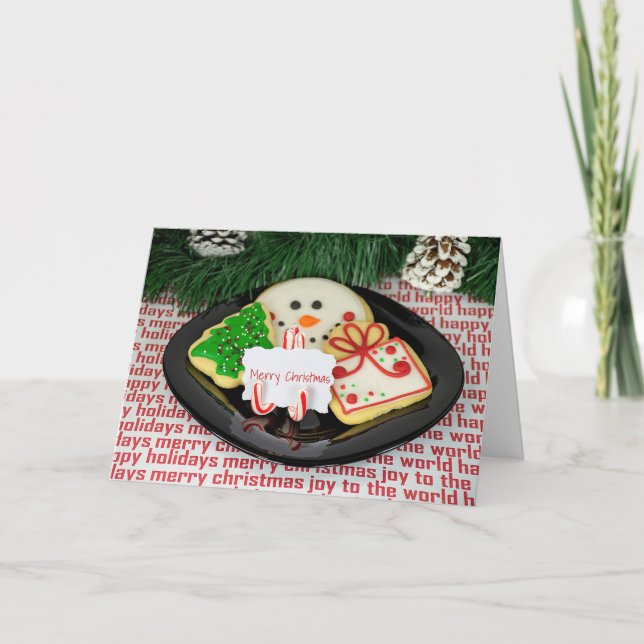 Christmas Sugar Cookie Plate Holiday Card (Front)