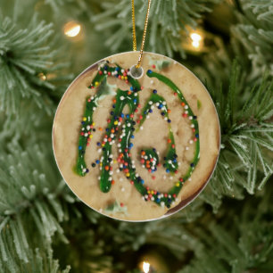 Christmas Sugar Cookie with Candy Sprinkles Ceramic Ornament