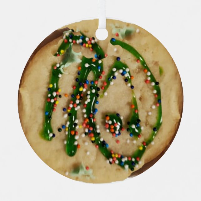 Christmas Sugar Cookie with Candy Sprinkles   Metal Ornament (Front)