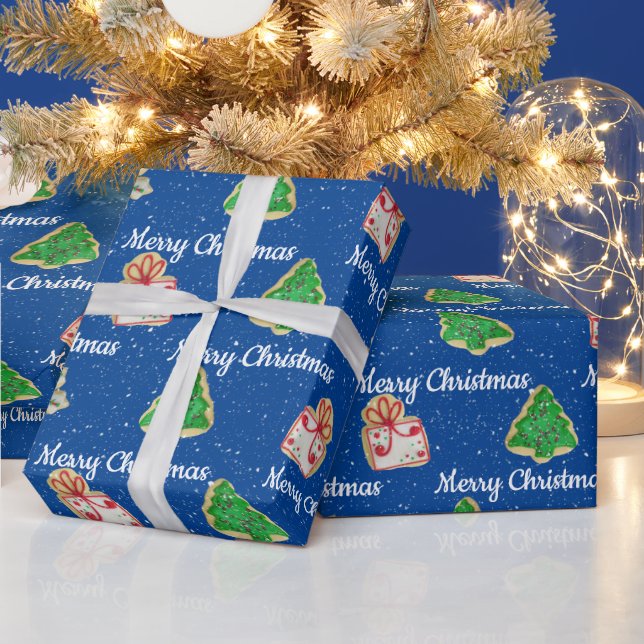 Christmas Sugar Cookies And Snowflakes Wrapping Paper (Holidays)