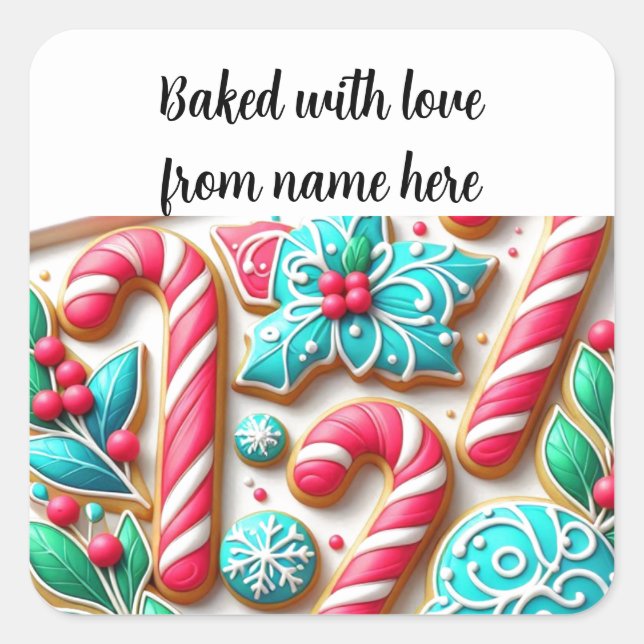 Christmas Sugar Cookies Package Sticker (Front)