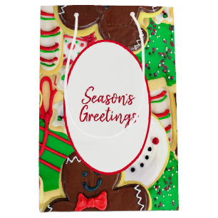 Christmas Sugar Cookies Season's Greetings Medium Gift Bag
