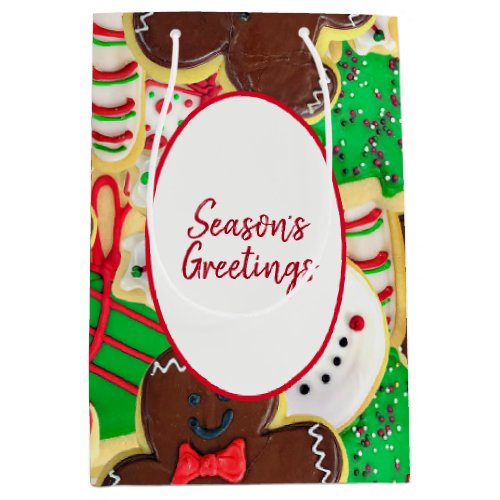 Christmas Sugar Cookies Seasons Greetings Medium Gift Bag