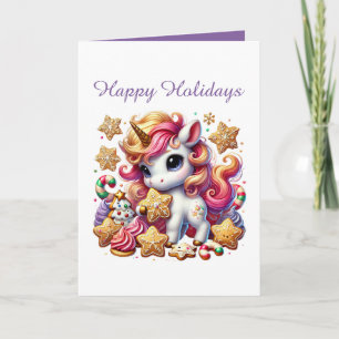 Christmas sugar cookies unicorn customizable holiday card