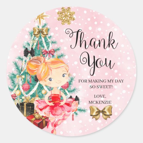 Christmas Sugar Plum Fairy Nutcracker Classic Round Sticker