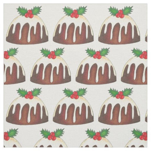 Christmas Sugar Plum Pudding Holiday Dessert Fabric