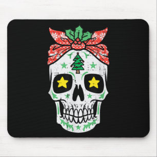 Christmas Sugar Skull Bandana Xmas Mexican Women G Mouse Pad