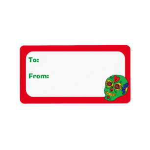 Christmas Sugar Skull Label