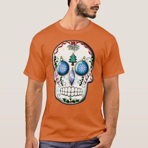 Christmas sugar skull T_Shirt