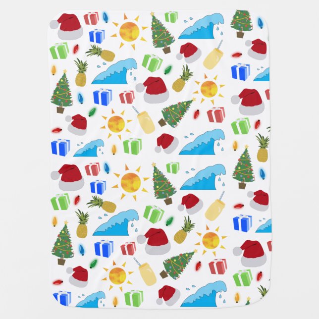 Christmas Summer Beach Holiday Baby Blanket (Front)