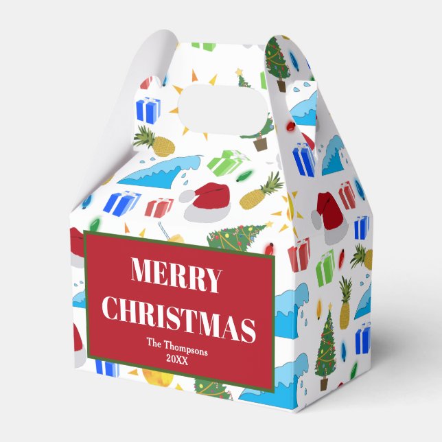 Christmas Summer Beach Holiday Favor Boxes (Front Side)
