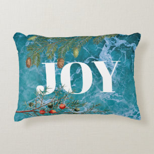 Christmas Summer Ocean Beach Joy  Accent Pillow