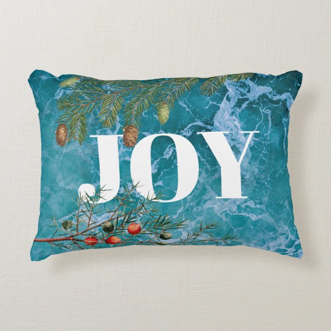 Christmas Summer Ocean Beach Joy  Accent Pillow (Front)