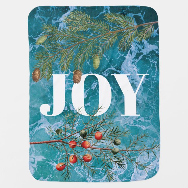 Christmas Summer Ocean Beach Joy Baby Blanket (Front)