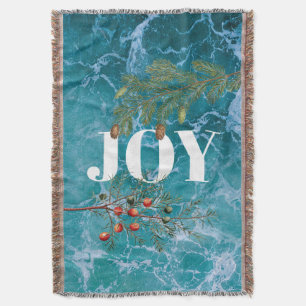 Christmas Summer Ocean Beach Joy Throw Blanket